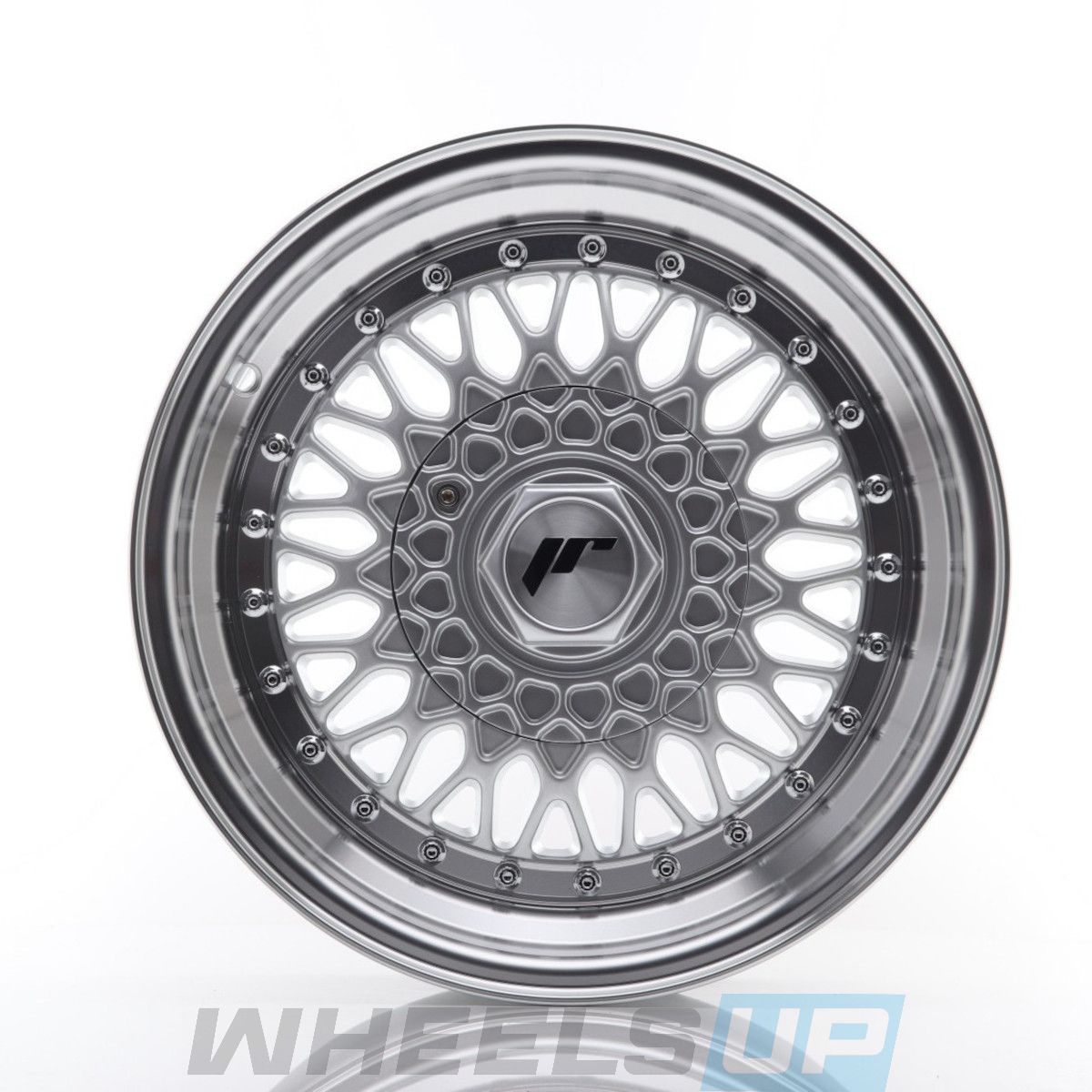 Alu kola Japan Racing JR9 15x9 ET10 4x100/108 Silver w/Machined Lip+Silver Rivets WheelsUp