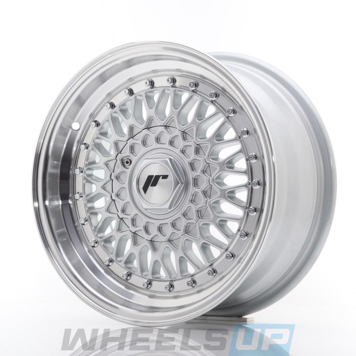 Alu kola Japan Racing JR9 15x9 ET10 4x100/108 Silver w/Machined Lip+Silver Rivets WheelsUp