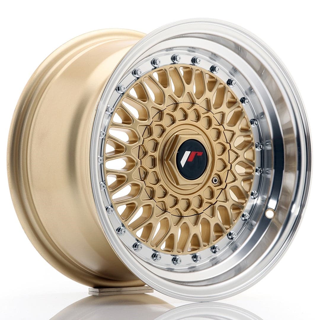 JR Wheels JR9 15x8 ET20 4x100/108 Gold w/Machined Lip - Wheelsup.sk