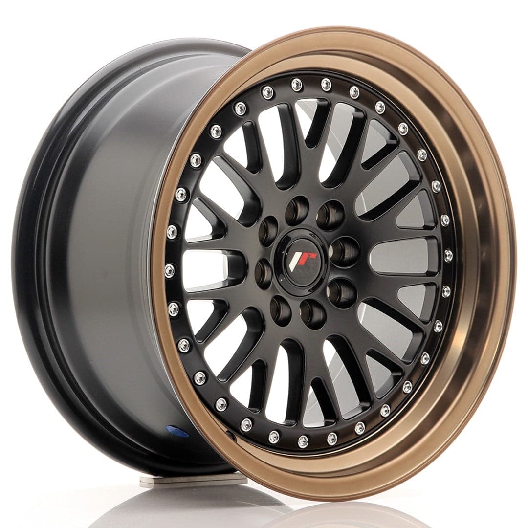 JR Wheels JR10 16x8 ET20 4x100/108 Matt Black w/Bronze Lip - Wheelsup