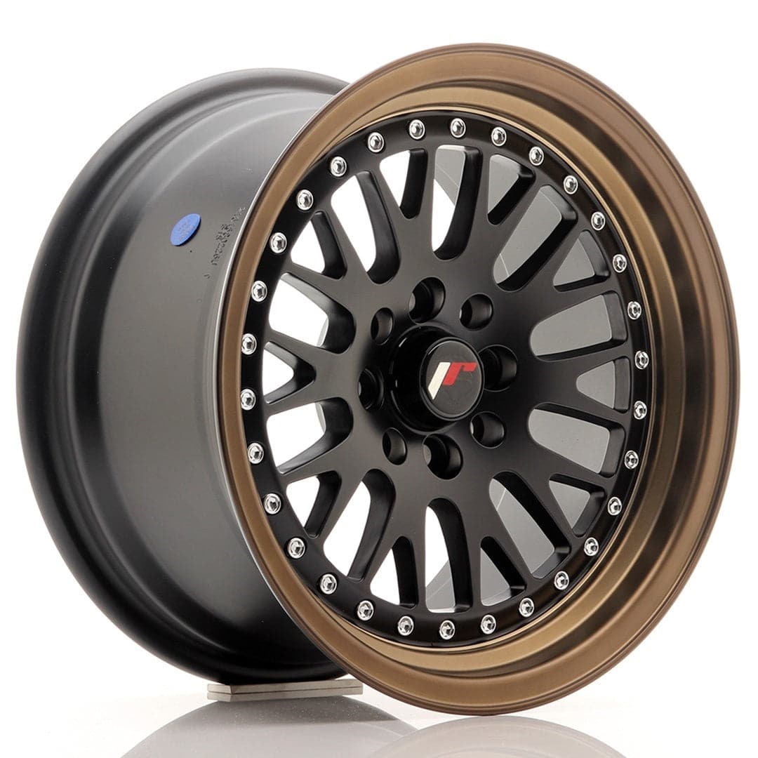 JR Wheels JR10 15x8 ET20 4x100/108 Matt Black w/Bronze Lip - Wheelsup