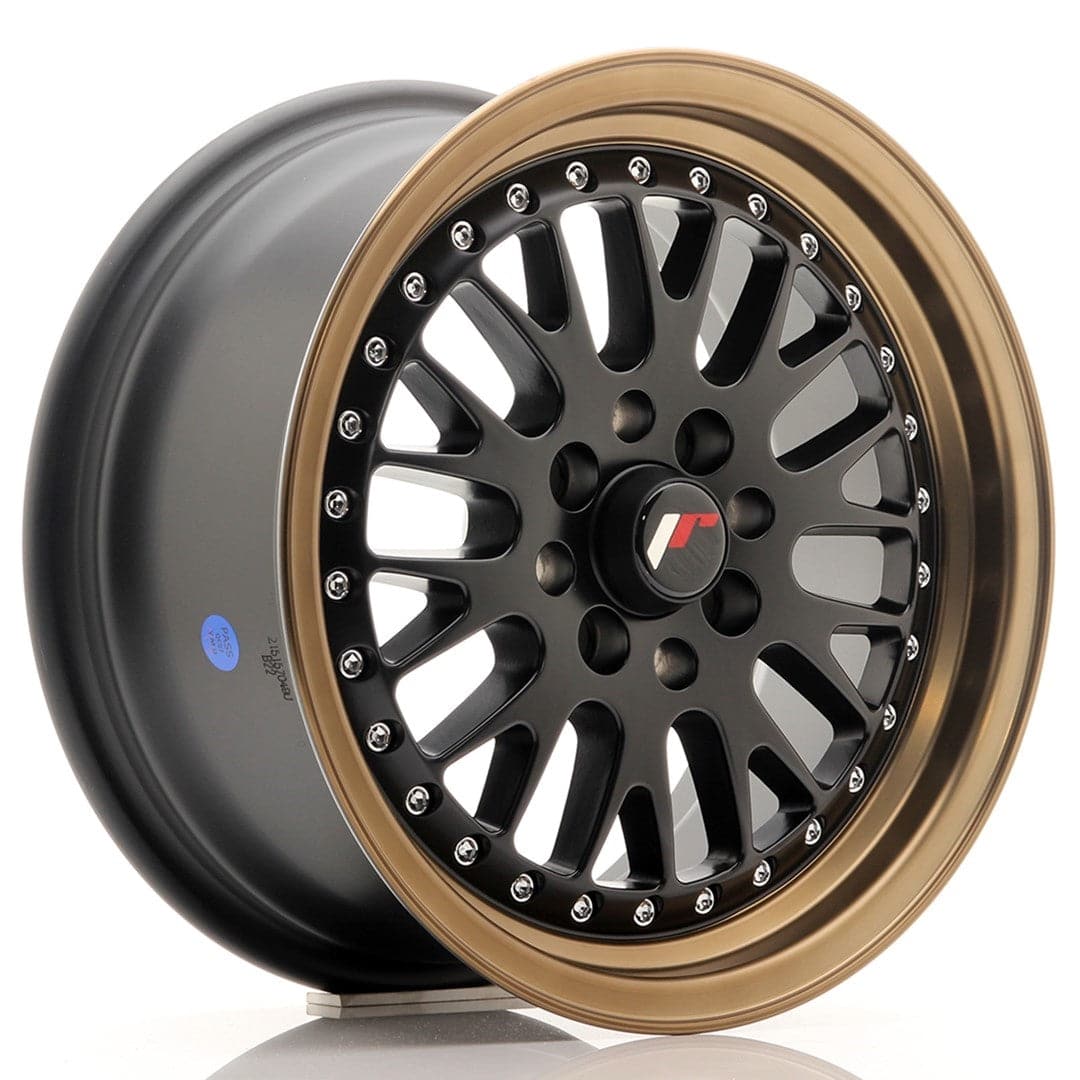 JR Wheels JR10 15x7 ET30 4x100/108 Matt Black w/Bronze Lip - Wheelsup