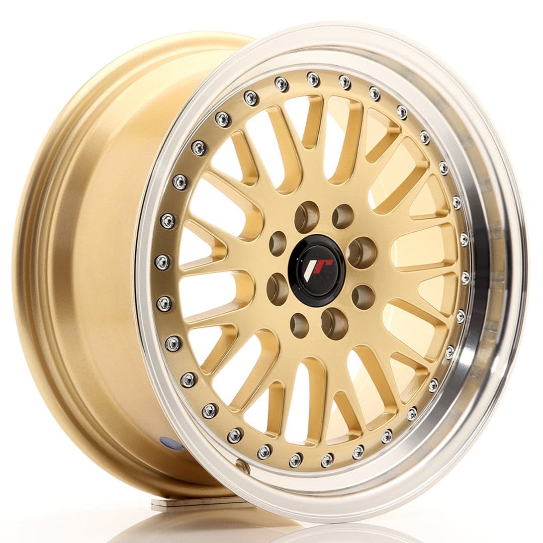 JR Wheels JR10 16x7 ET30 4x100/108 Gold w/Machined Lip - Wheelsup