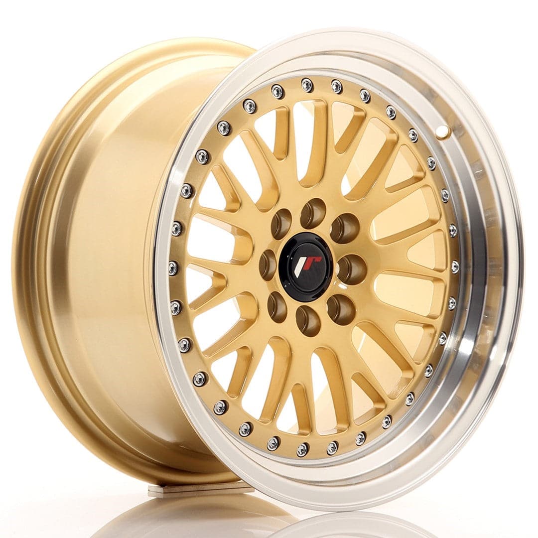 JR Wheels JR10 16x8 ET20 4x100/108 Gold w/Machined Lip - Wheelsup