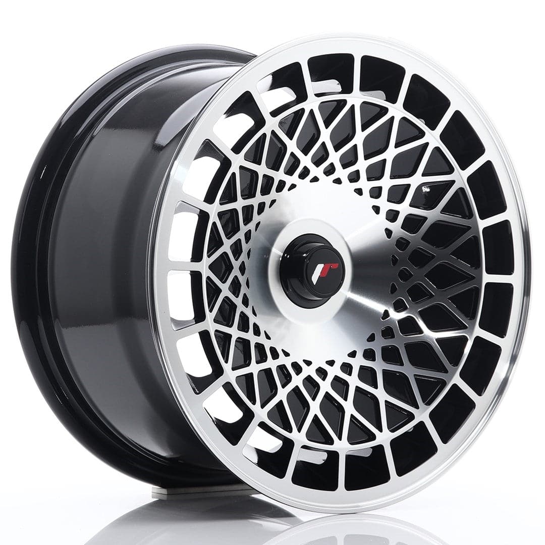 JR Wheels JR14 15x8 ET20-25 Blank Gloss Black Machined Face - Wheelsup
