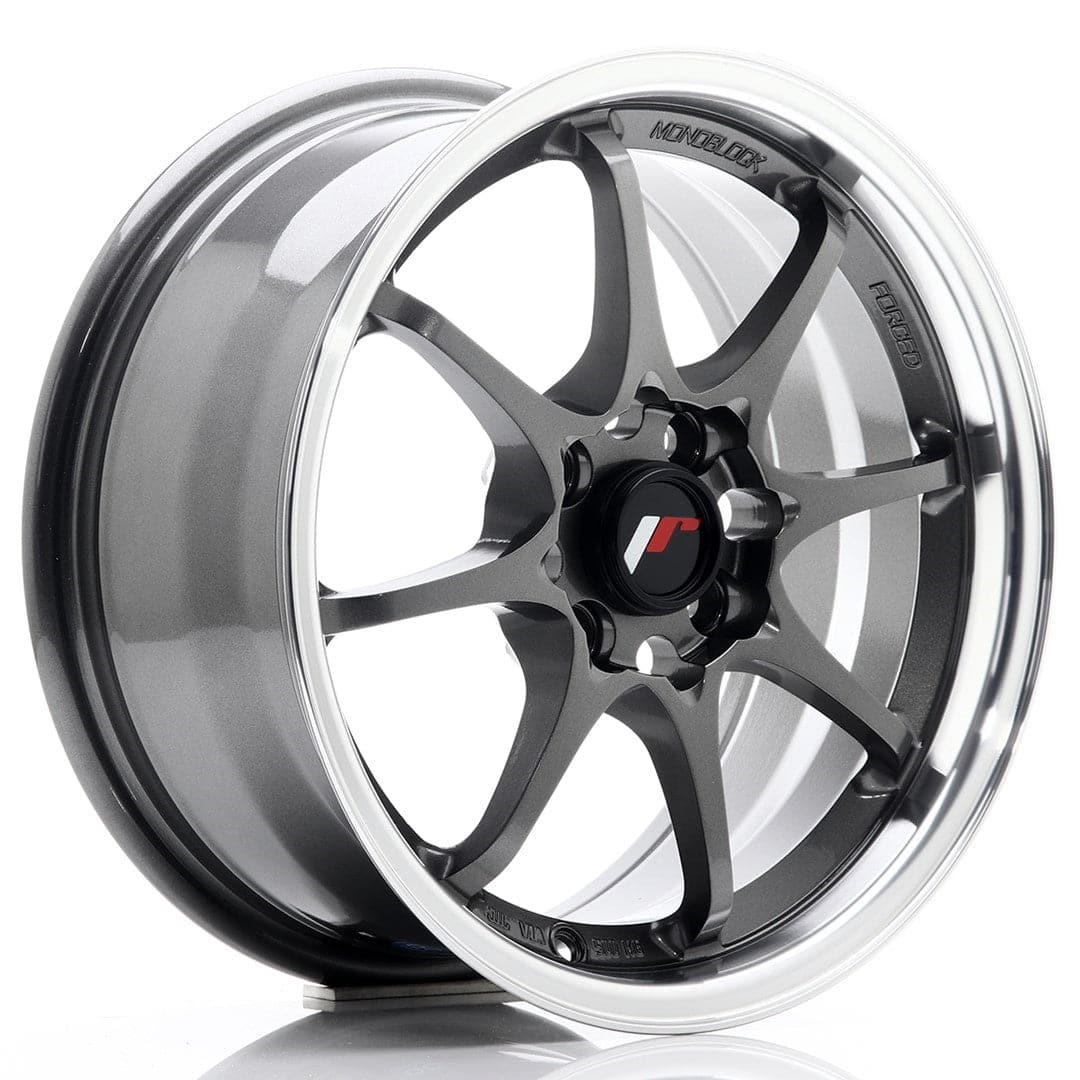 JR Wheels JR5 15x7 ET35 4x100 Gun Metal w/Machined Lip - Wheelsup.sk