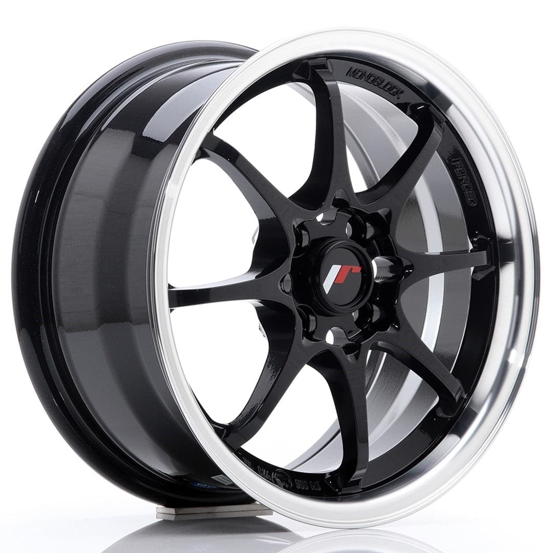 JR Wheels JR5 15x7 ET35 4x100 Gloss Black w/Machined Lip - Wheelsup.sk