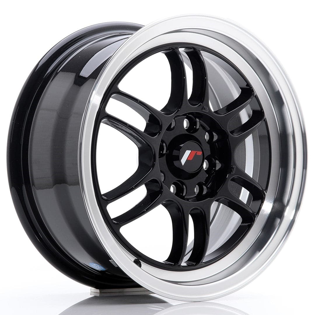 JR Wheels JR7 15x7 ET38 4x100/114 Glossy Black w/Machined Lip - Wheelsup.sk