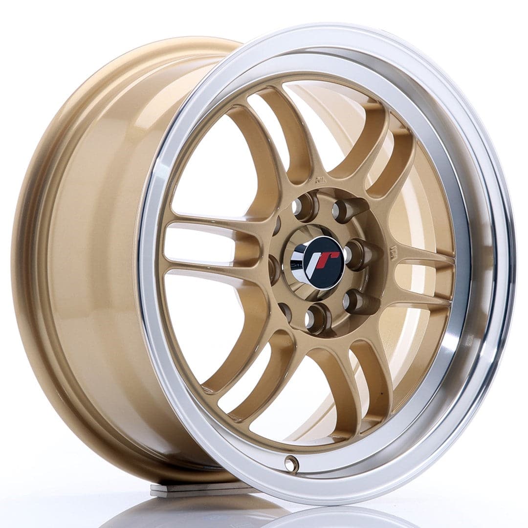 JR Wheels JR7 15x7 ET38 4x100/114 Gold w/Machined Lip - Wheelsup.sk