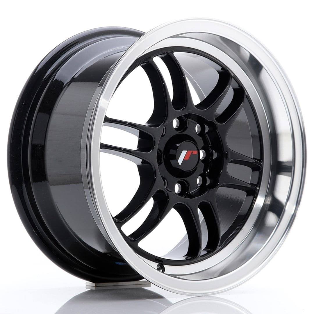 JR Wheels JR7 15x8 ET35 4x100/114 Glossy Black w/Machined Lip - Wheelsup.sk