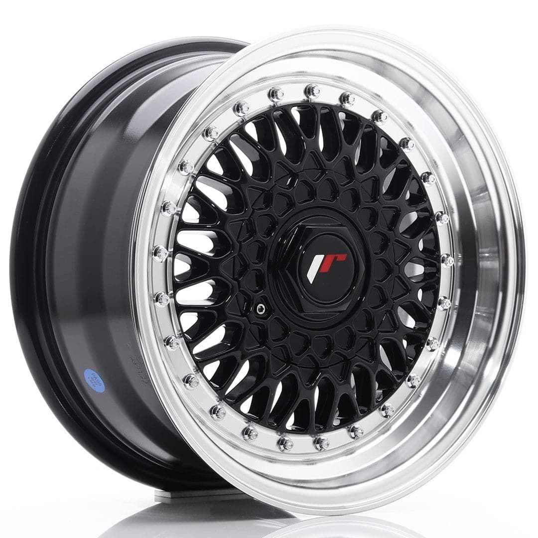 JR Wheels JR9 15x7 ET20 4x100/108 Gloss Black w/Machined Lip - Wheelsup.sk