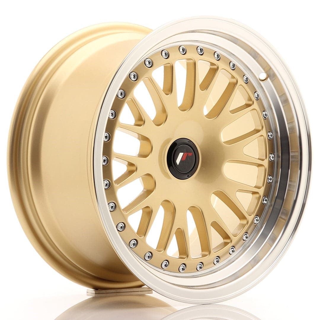 JR Wheels JR10 16x8 ET20 Blank Gold w/Machined Lip - Wheelsup