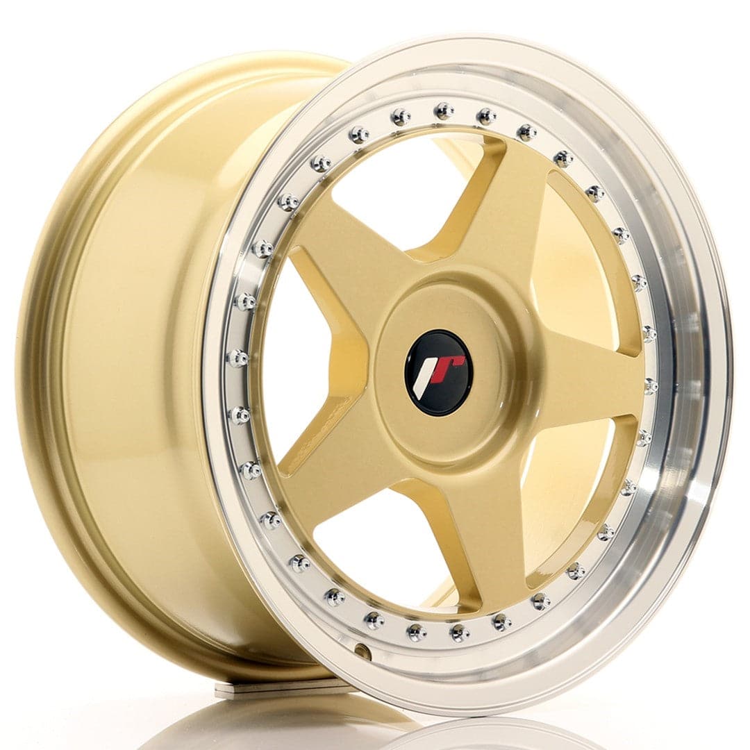 JR Wheels JR6 17x8 ET20-35 BLANK Gold w/Machined Lip - Wheelsup.sk