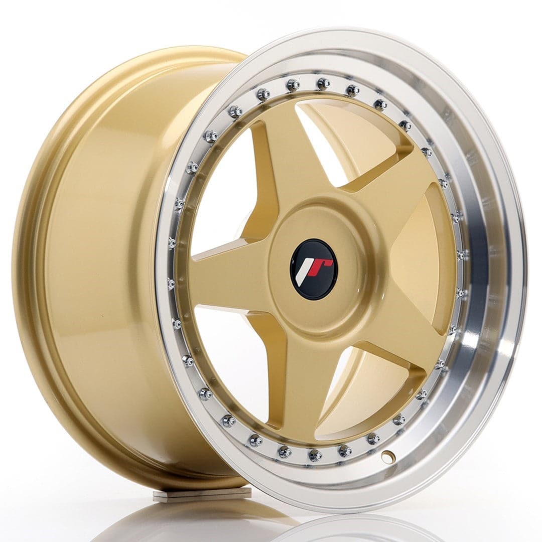 JR Wheels JR6 17x9 ET20-35 BLANK Gold w/Machined Lip - Wheelsup.sk