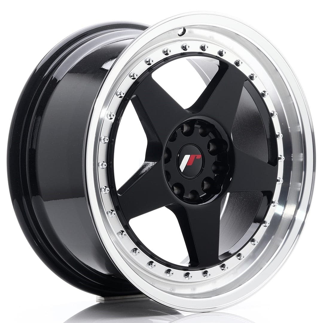 JR Wheels JR6 18x8,5 ET22 5x114,3/120 Glossy Black w/Machined Lip - Wheelsup.sk