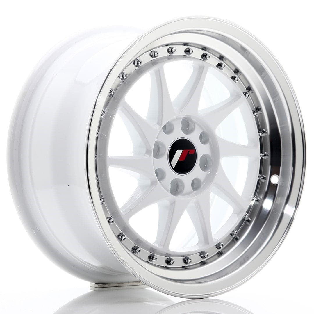 JR Wheels JR26 16x8 ET25 4x100/108 White w/Machined Lip - Wheelsup