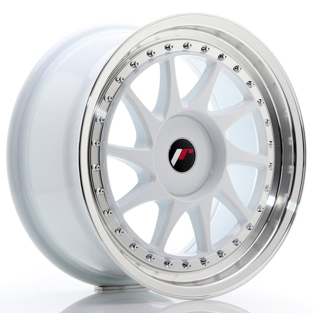 JR Wheels JR26 17x8 ET20-35 BLANK White w/Machined Lip - Wheelsup
