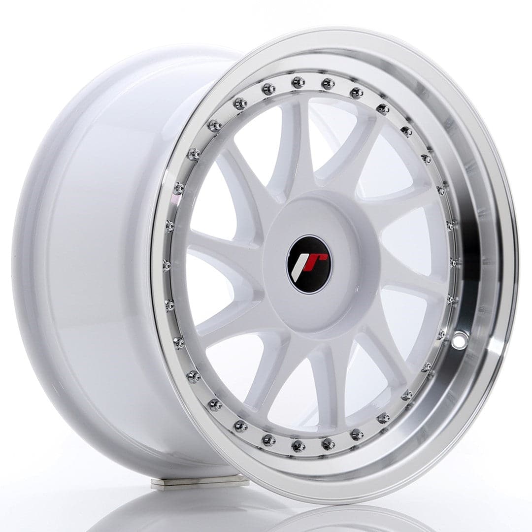 JR Wheels JR26 17x9 ET20-35 BLANK White w/Machined Lip - Wheelsup