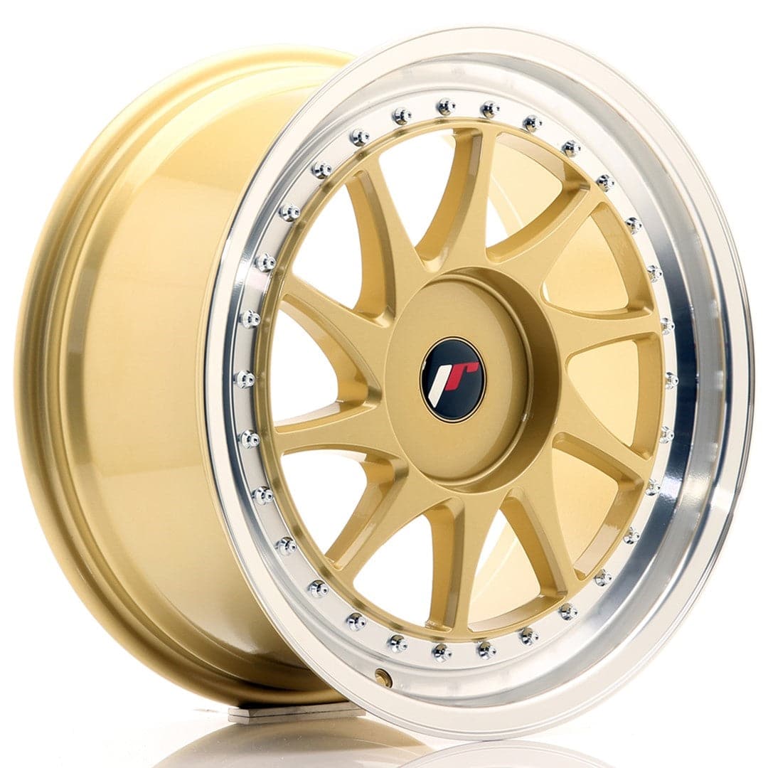 JR Wheels JR26 18x8,5 ET35-40 BLANK Gold w/Machined Lip - Wheelsup