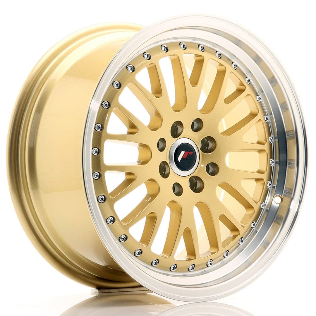 JR Wheels JR10 17x8 ET35 4x100/114 Gold w/Machined Lip - Wheelsup