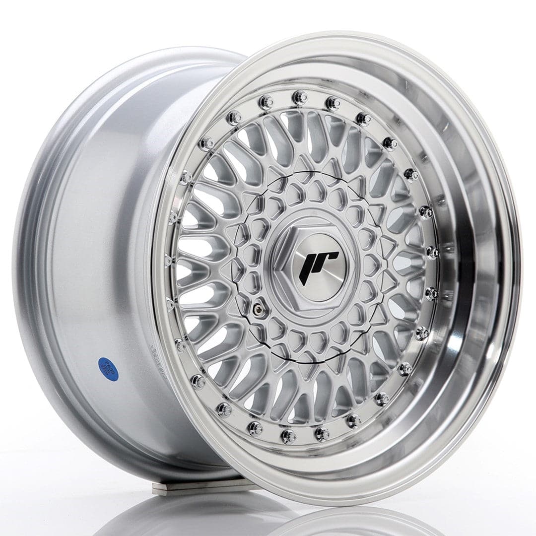 JR Wheels JR9 15x8 ET20 4x100/108 Silver w/Machined Lip+Silver Rivets - Wheelsup.sk