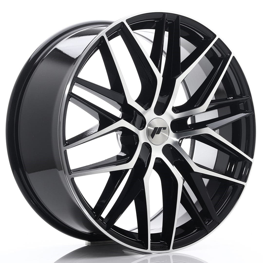 JR Wheels JR28 22x9 ET30-45 5H BLANK Gloss Black Machined Face - Wheelsup