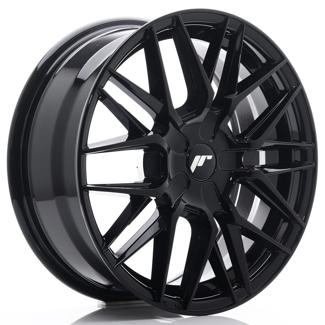 JR Wheels JR28 17x7 ET20-45 BLANK Glossy Black - Wheelsup