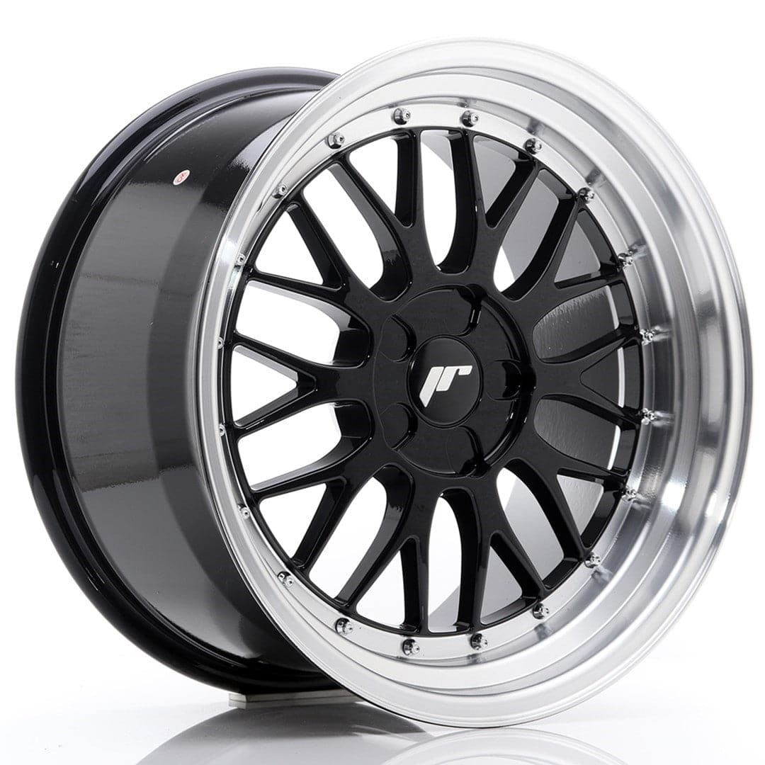 JR Wheels JR23 18x9,5 ET25-48 5H BLANK Gloss Black w/Machined Lip - Wheelsup