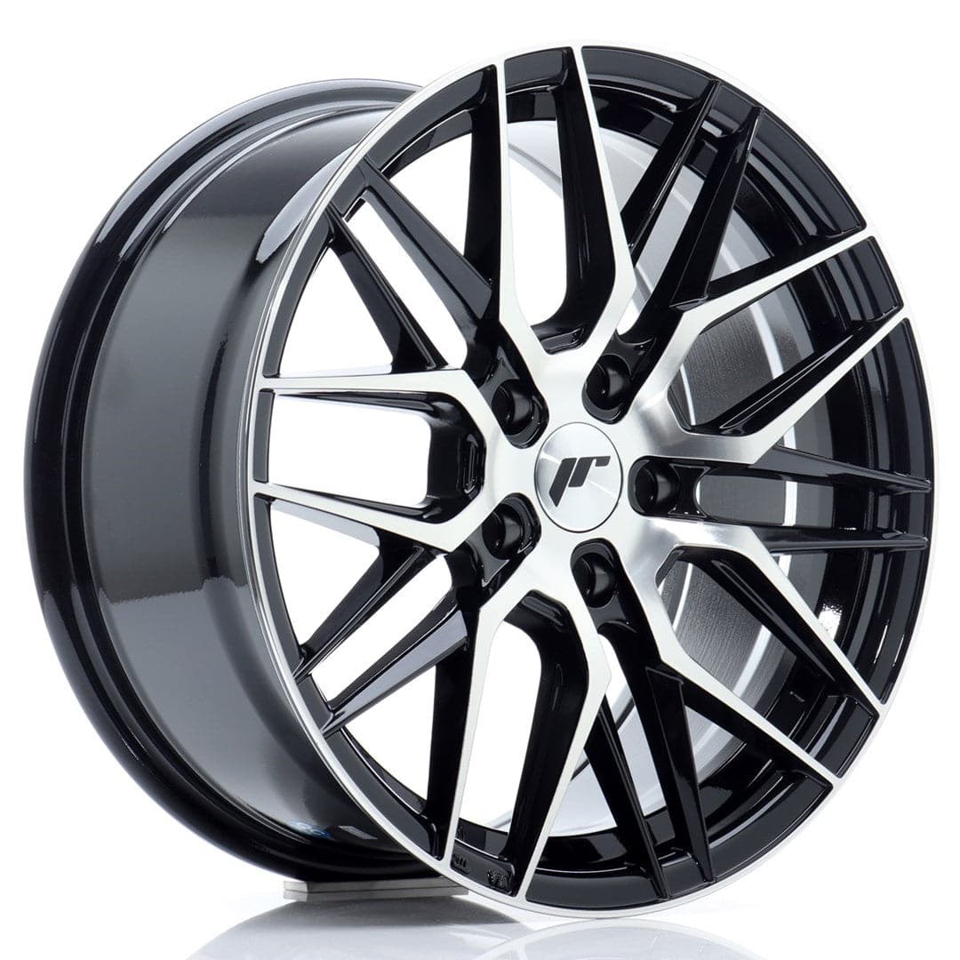 JR Wheels JR28 17x8 ET40 5x112 Gloss Black Machined Face - Wheelsup