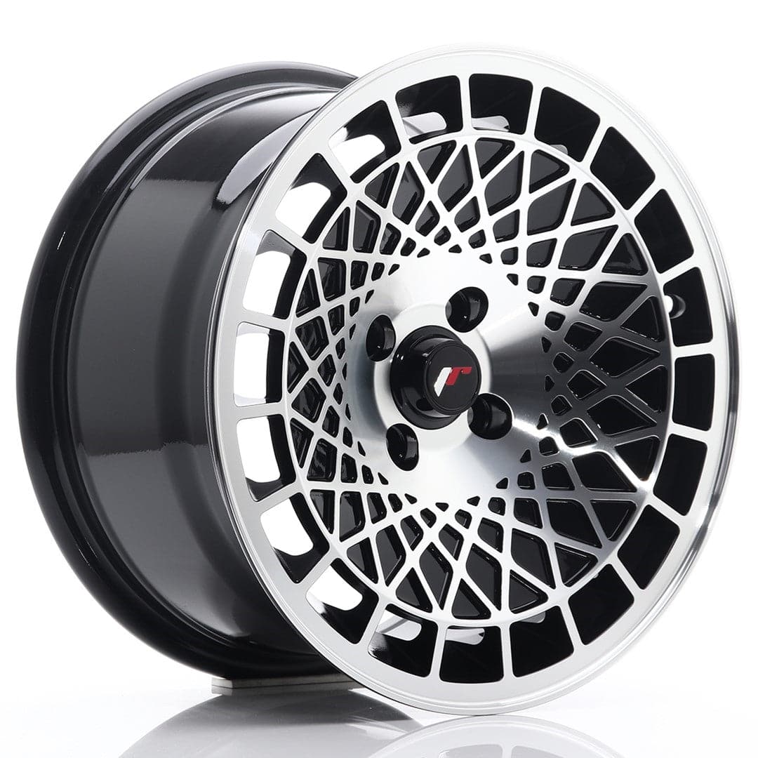 JR Wheels JR14 15x8 ET20 4x100 Gloss Black Machined Face - Wheelsup