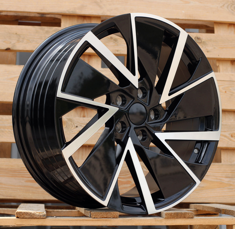 Alu kola pro Škoda YF0445 8x18 5x112 ET45 57.1 Black Polished | Wheelsup.cz