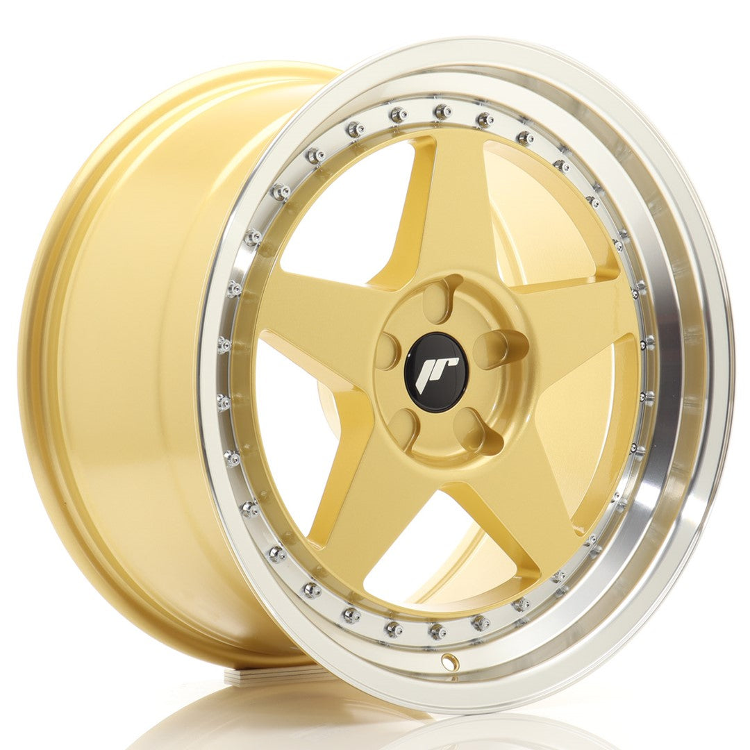 Alu kola Japan Racing JR6 18x9,5 ET20-40 5H BLANK Gold w/ Machined Lip | Wheelsup.cz