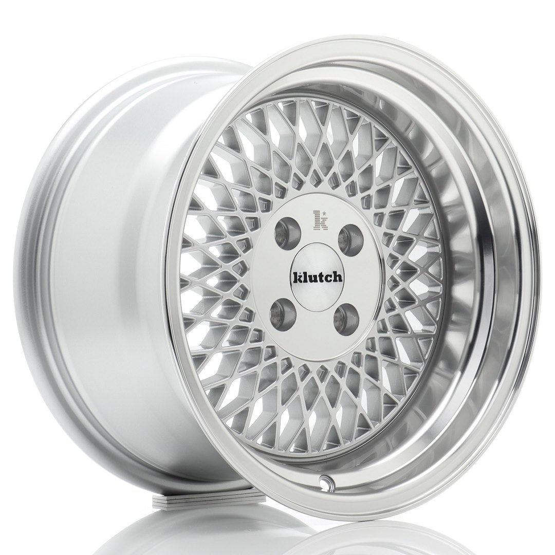 Alu kola Klutch SL1 15x8,5 ET17 4x100 Silver w/ Machined Lip