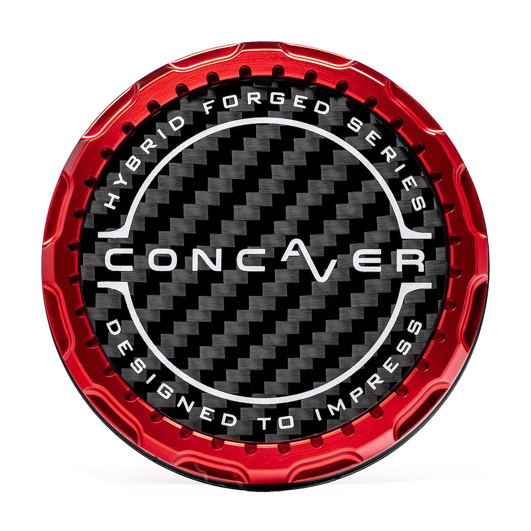 Středová poklička Concaver Premium - Classic Carbon - Red Anodized