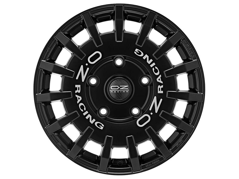 OZ RALLY RACING VAN 8x18 5x120 ET45 65,06 Matt Black + Silver Lettering - Wheelsup.sk