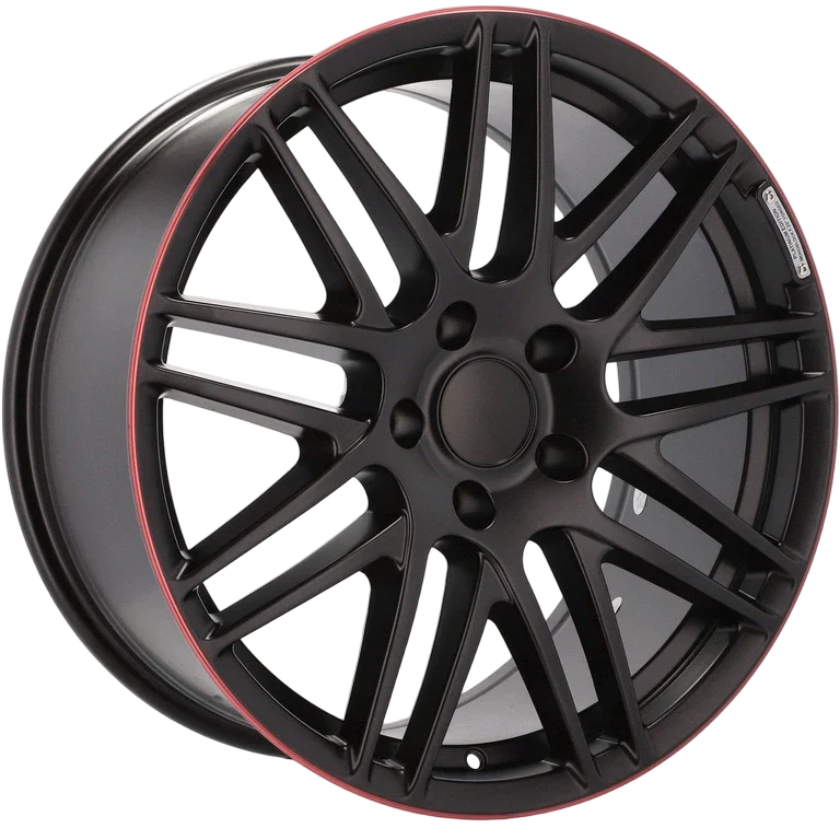 Alu kola pro Mercedes 8102 9.5x20 5x130 ET50 84.1 Black Half Matt & Red Lip | Wheelsup.cz