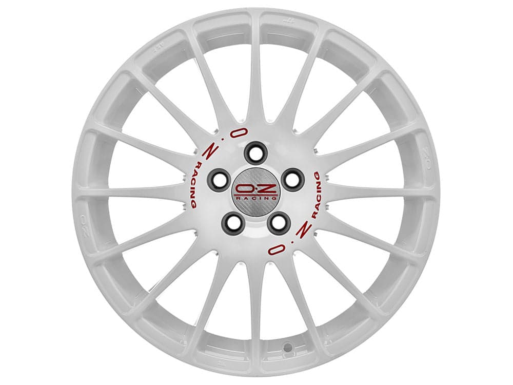 OZ SUPERTURISMO WRC 8x17 5x100 ET35 68 Weiss Lackiert + Rote Schrift - Wheelsup.sk