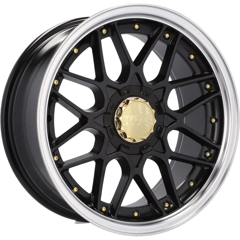 Alu kola HAXER A8078 9x16 4x100 ETET10 73.1 Black & Polished Lip | Wheelsup.cz