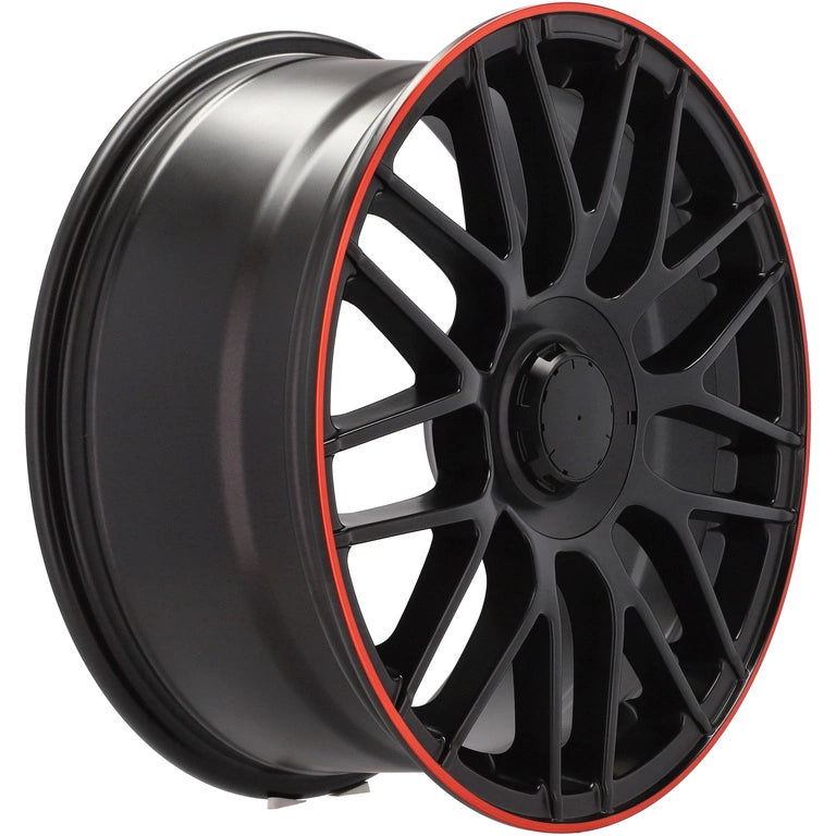 Alu kola pro Mercedes B1268 8x18 5x112 ET45 66.6 Black Half Matt & Red Lip | Wheelsup.cz