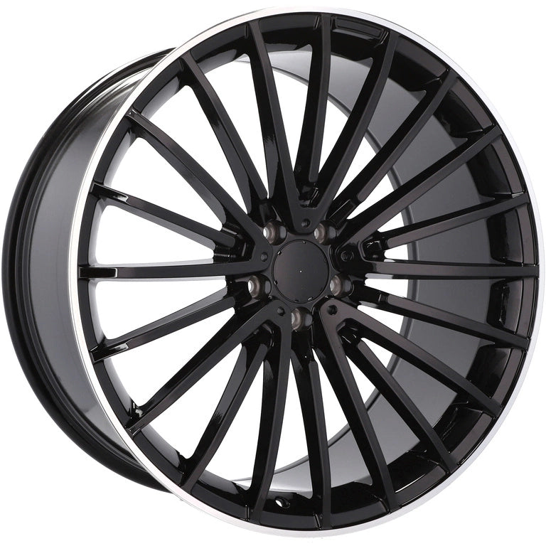 Alu kola pro Mercedes MR532 8.5x19 5x112 ET36 66.6 Black & Polished Lip | Wheelsup.cz