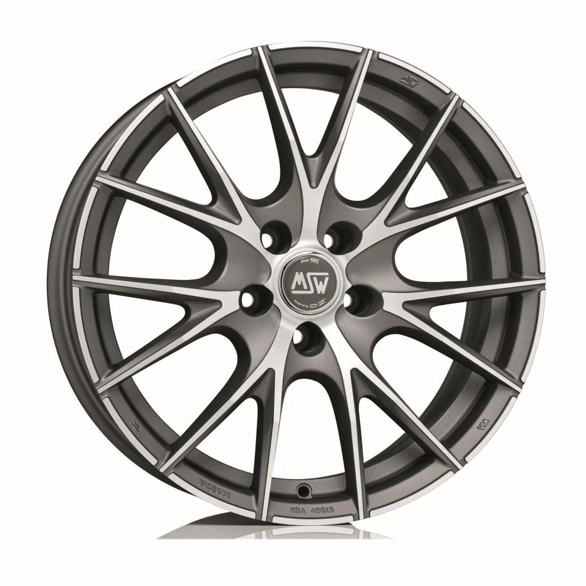 Alu kola MSW 25 8x18 5x112 ET21 Matt Titanium Full Polished | Wheelsup.cz
