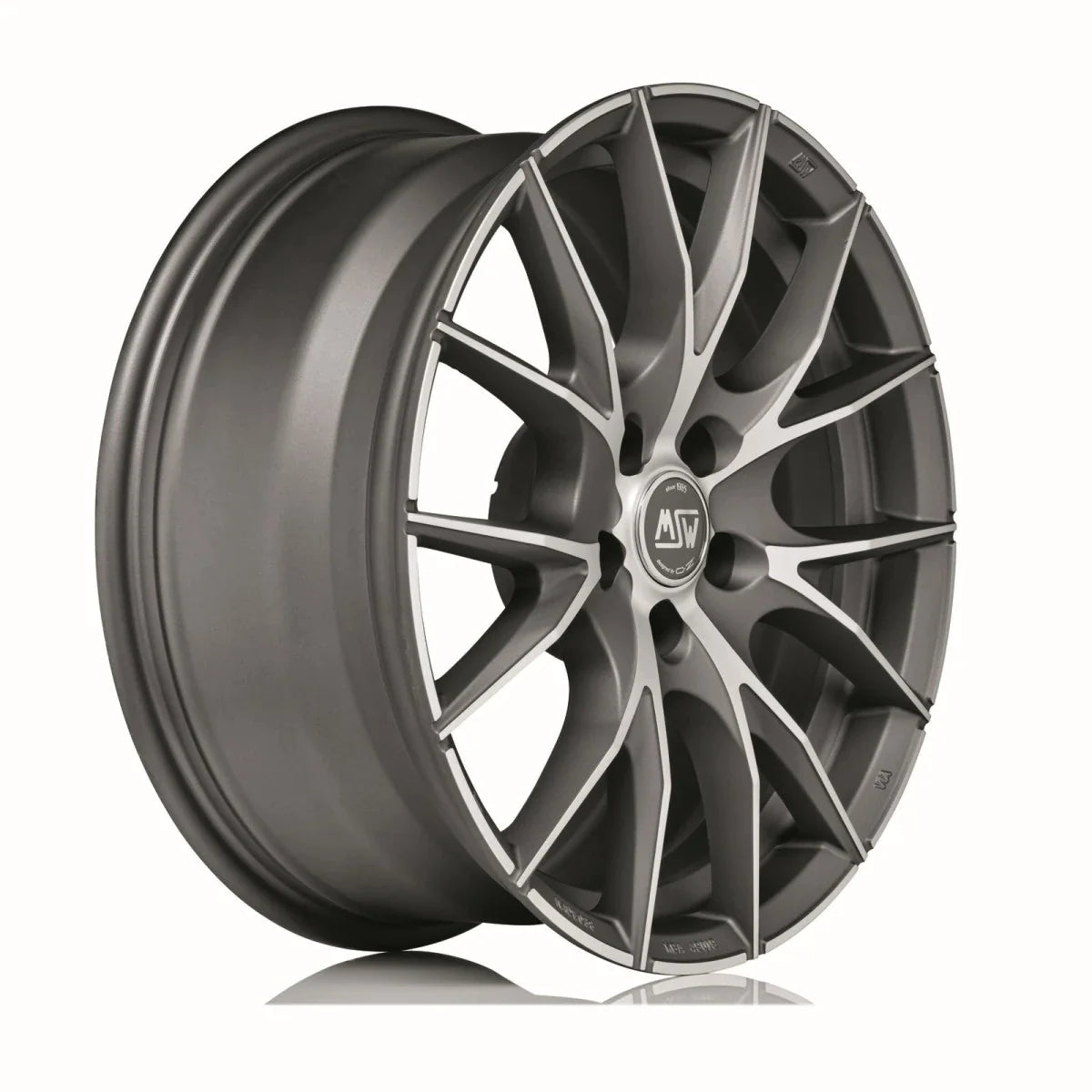 Alu kola MSW 25 7x16 5x100 ET35 Matt Titanium Full Polished | Wheelsup.cz