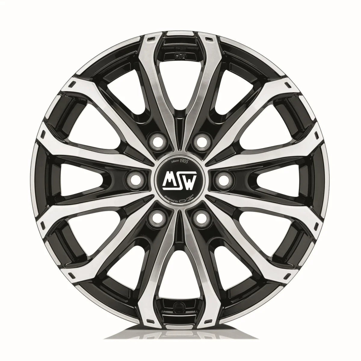 Alu kola MSW 48 VAN 6 HOLES 6.5x16 6x130 ET62 Gloss Black Full Polished | Wheelsup.cz