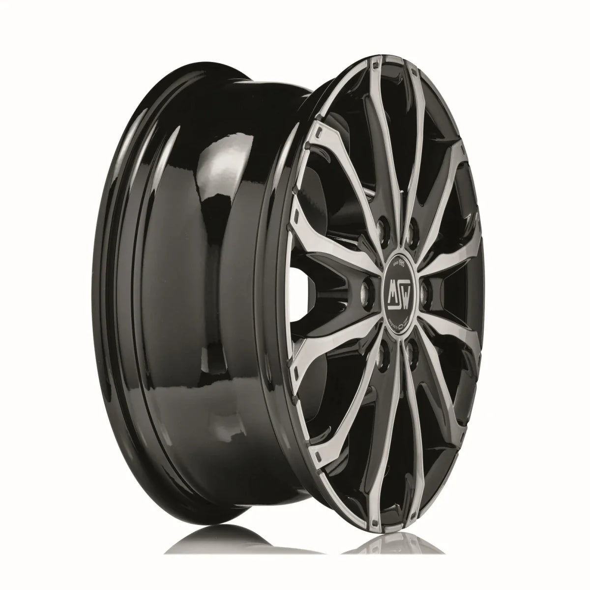 Alu kola MSW 48 VAN 6 HOLES 6.5x16 6x130 ET62 Gloss Black Full Polished | Wheelsup.cz