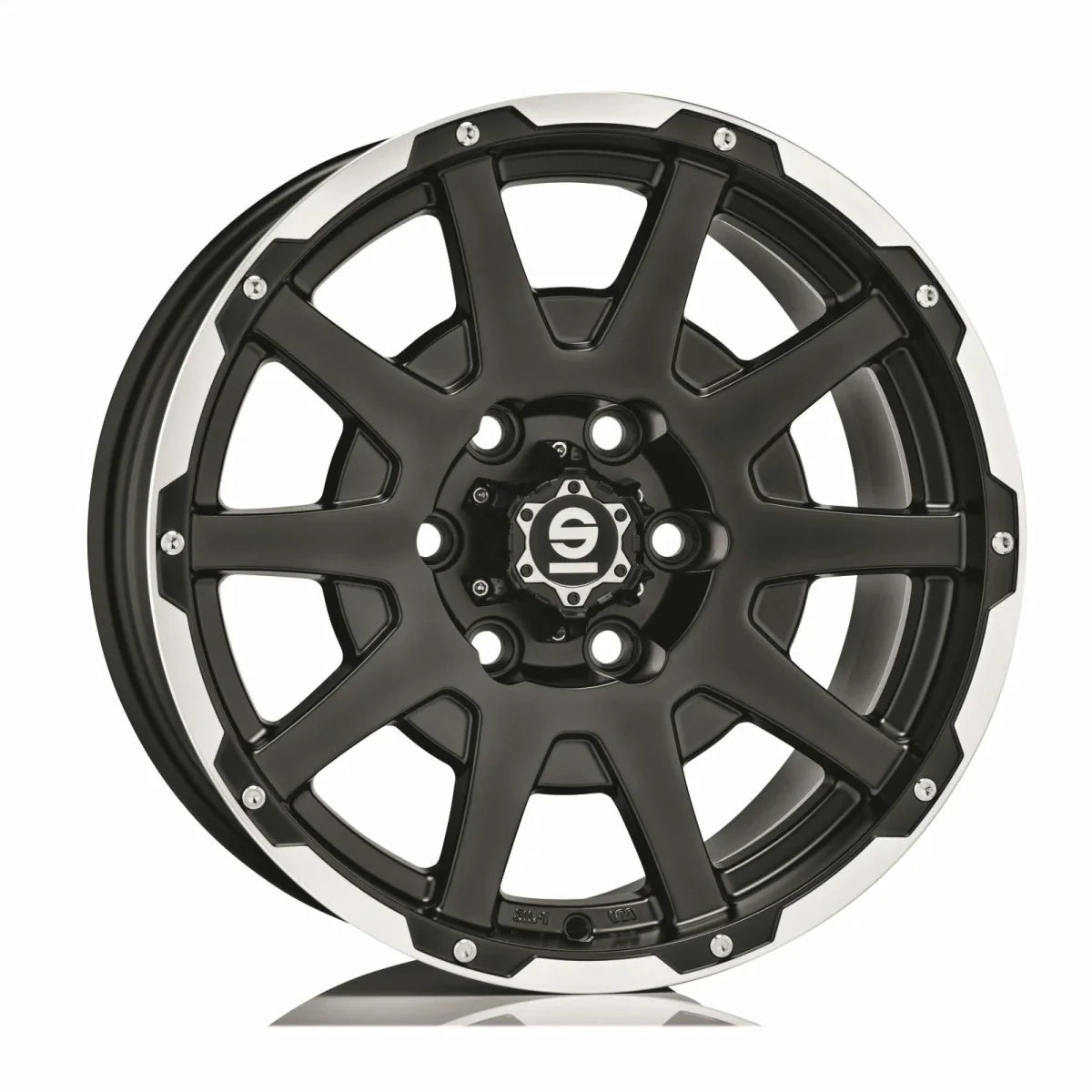 Alu kola SPARCO DAKAR 7.5x17 6x139.7 ET24 Matt Black Lip Polished+Rivets | Wheelsup.cz