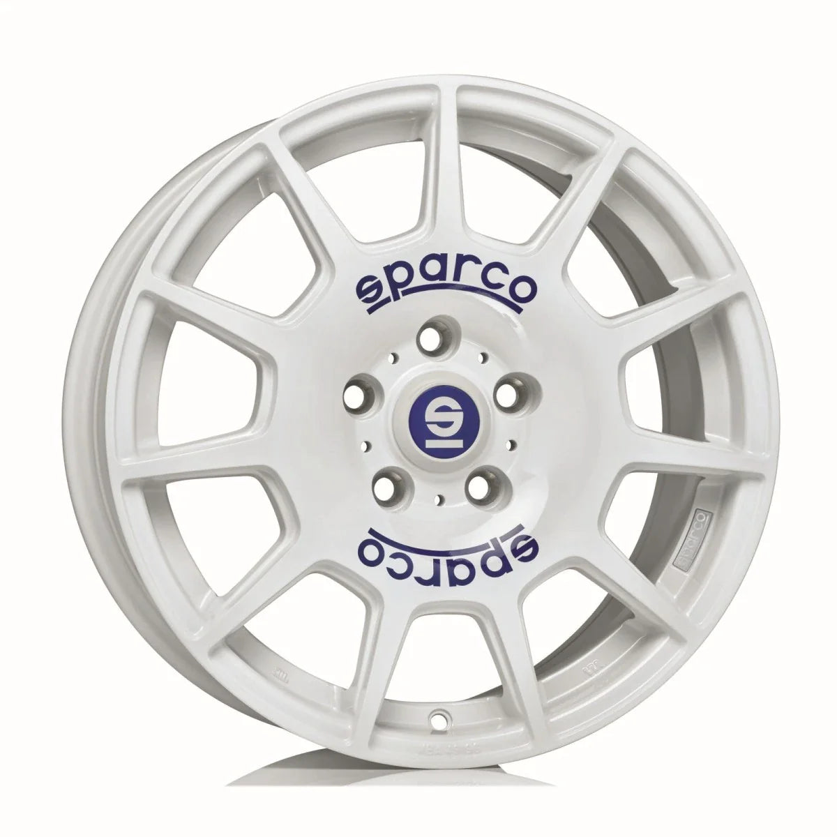 Alu kola SPARCO TERRA 7.5x17 5x110 ET38 White Blue Lettering | Wheelsup.cz
