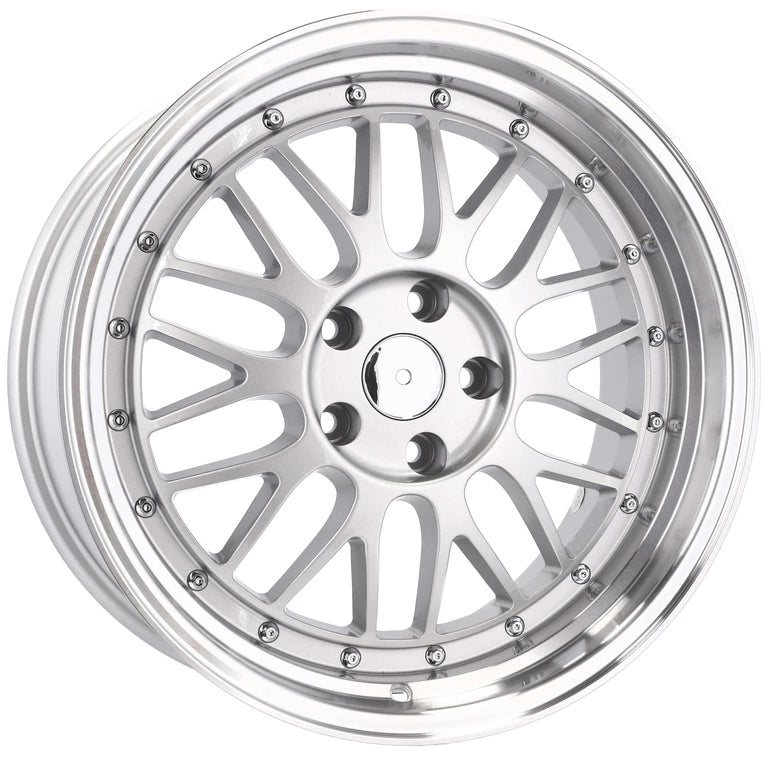 Alu kola Racing Line A1025 6.5x15 4x100 ET35 67.1 Silver & Polished Lip