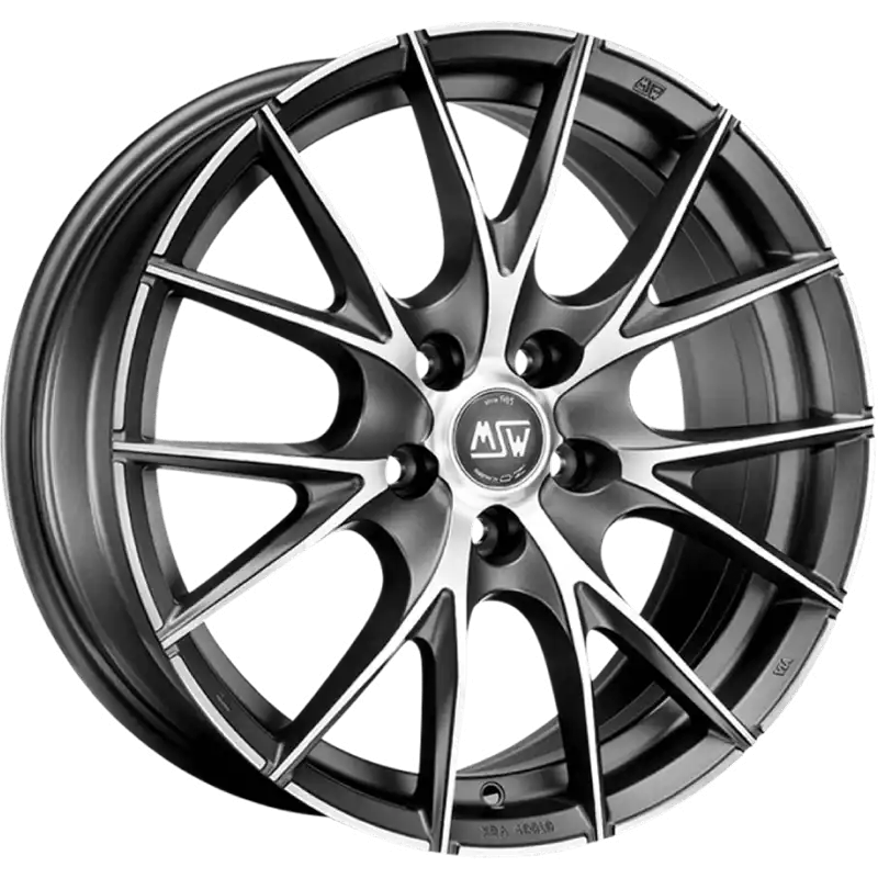 Alu kola MSW 25 6x15 4x100 ET42 Matt Titanium Full Polished | Wheelsup.cz