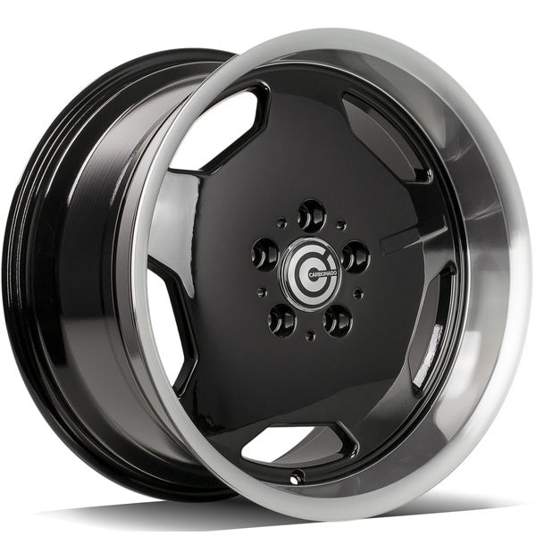 Alu kola Carbonado Retro 9x17 5x112 ET35 66.5 Black Glossy Lip Polished | Wheelsup.cz