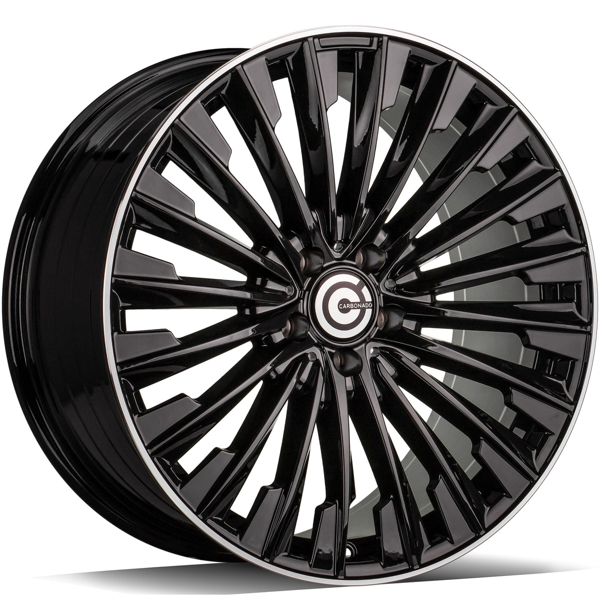 Alu kola Carbonado Action 9.5x20 5x112 ET40 66.6 Black Glossy Lip Polished | Wheelsup.cz